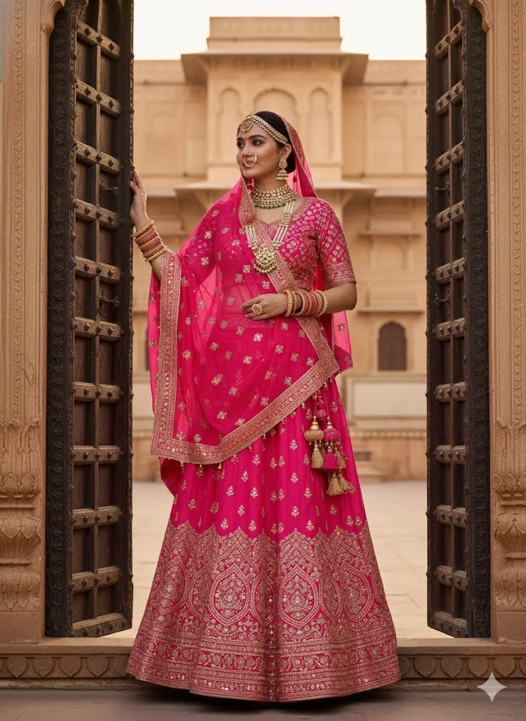 Pure Pink Gota Patti Rajputi Poshak