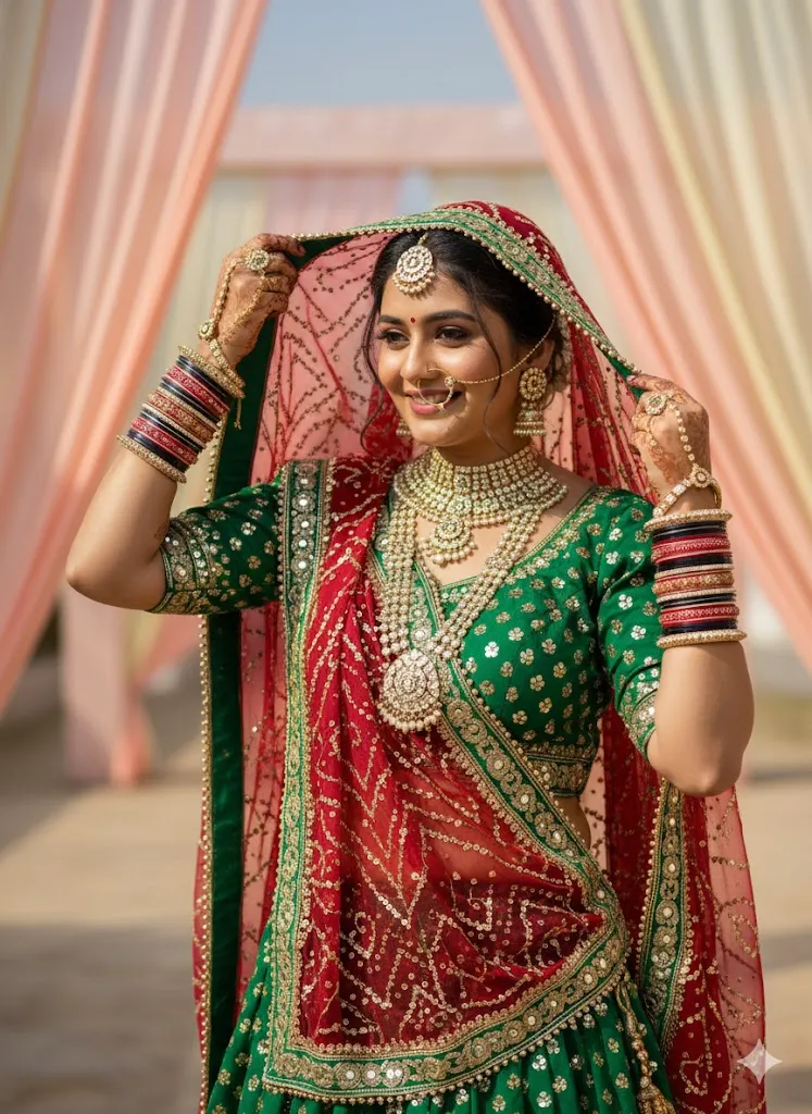 Traditional Multicolor Bandhani + Heavy Lehriya Borders