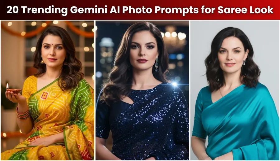 Top 20 Gemini AI Photo Prompts for Saree Look
