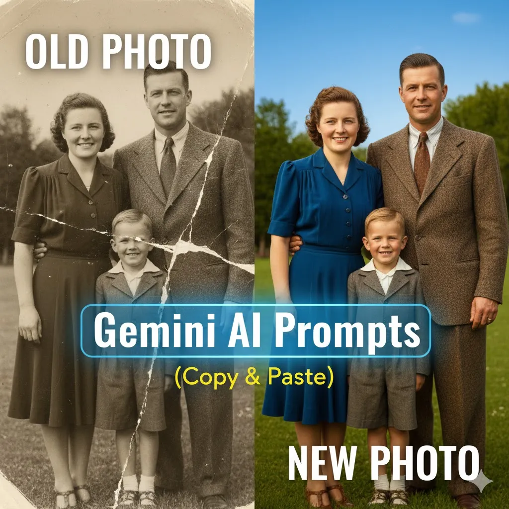 Old Photo to New Photo Restoration Gemini AI Prompts