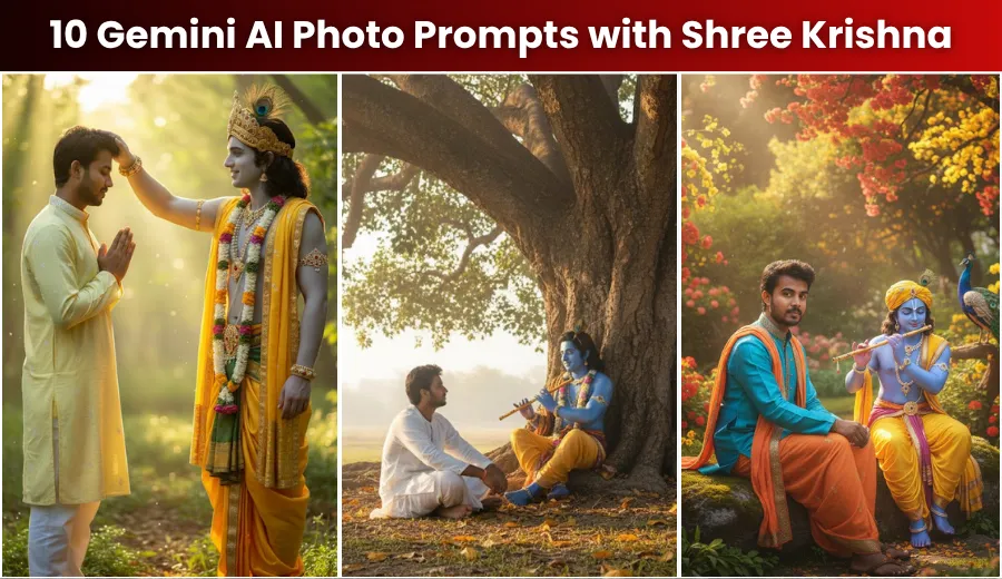 Top 10 Trending Gemini AI Photo Prompts with Shree Krishna (Copy and Paste)