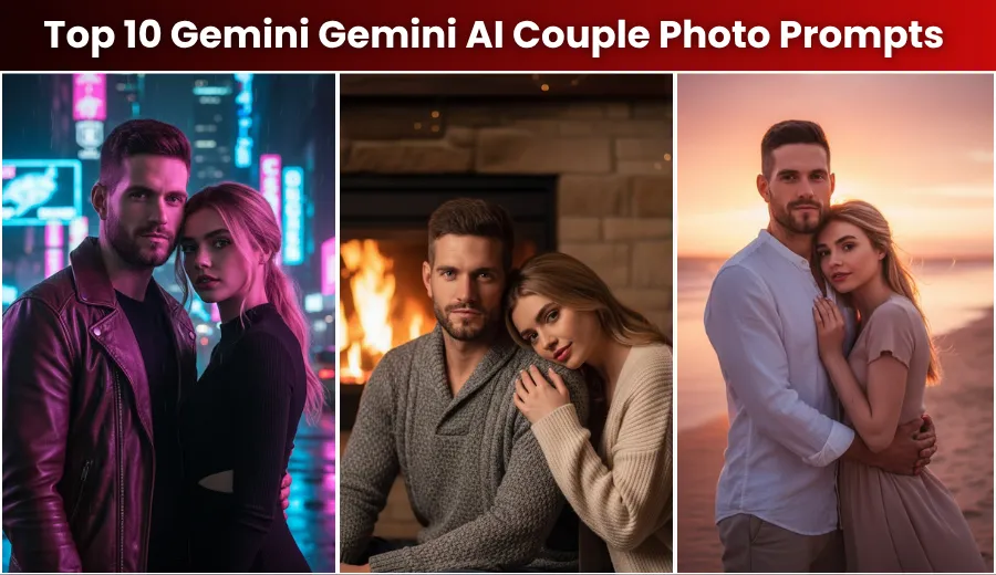 Top 10 Gemini AI Couple Photo Prompts Copy Paste (Boy and Girl Love)