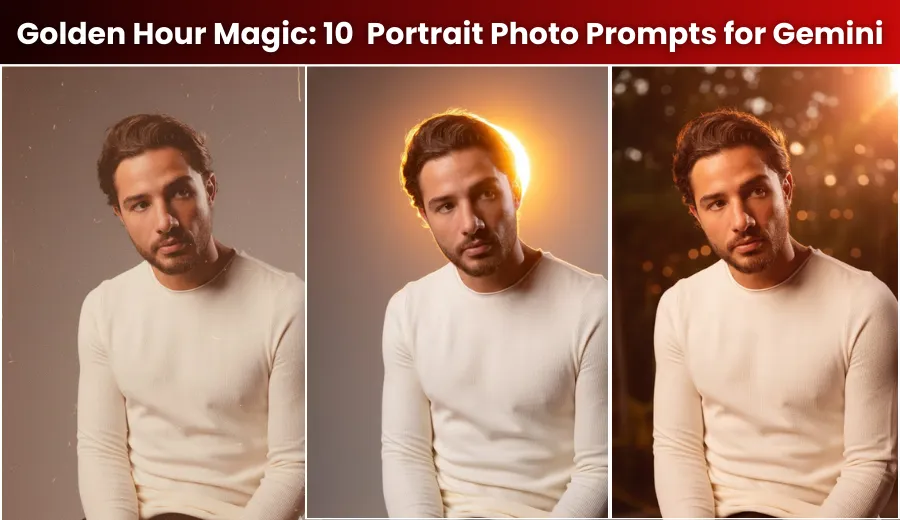 Golden Hour Magic: 10 Simple Portrait Photo Prompts for Gemini AI (Copy & Paste)