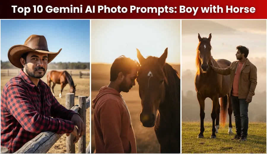 Top 10 Trending Gemini AI Photo Prompts: Boy with Horse (Copy & Paste)