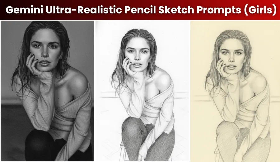 10 Best Sketch AI Prompts For Girl With Pencil – Transform Photos Into Realistic Art