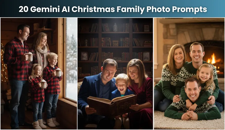 Best 20 Gemini AI Prompts for Christmas Family Photo Ideas