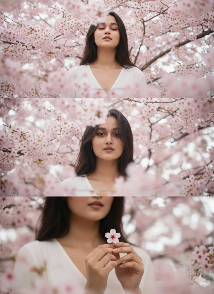 Cherry Blossom Dream Triptych Photo Prompt
